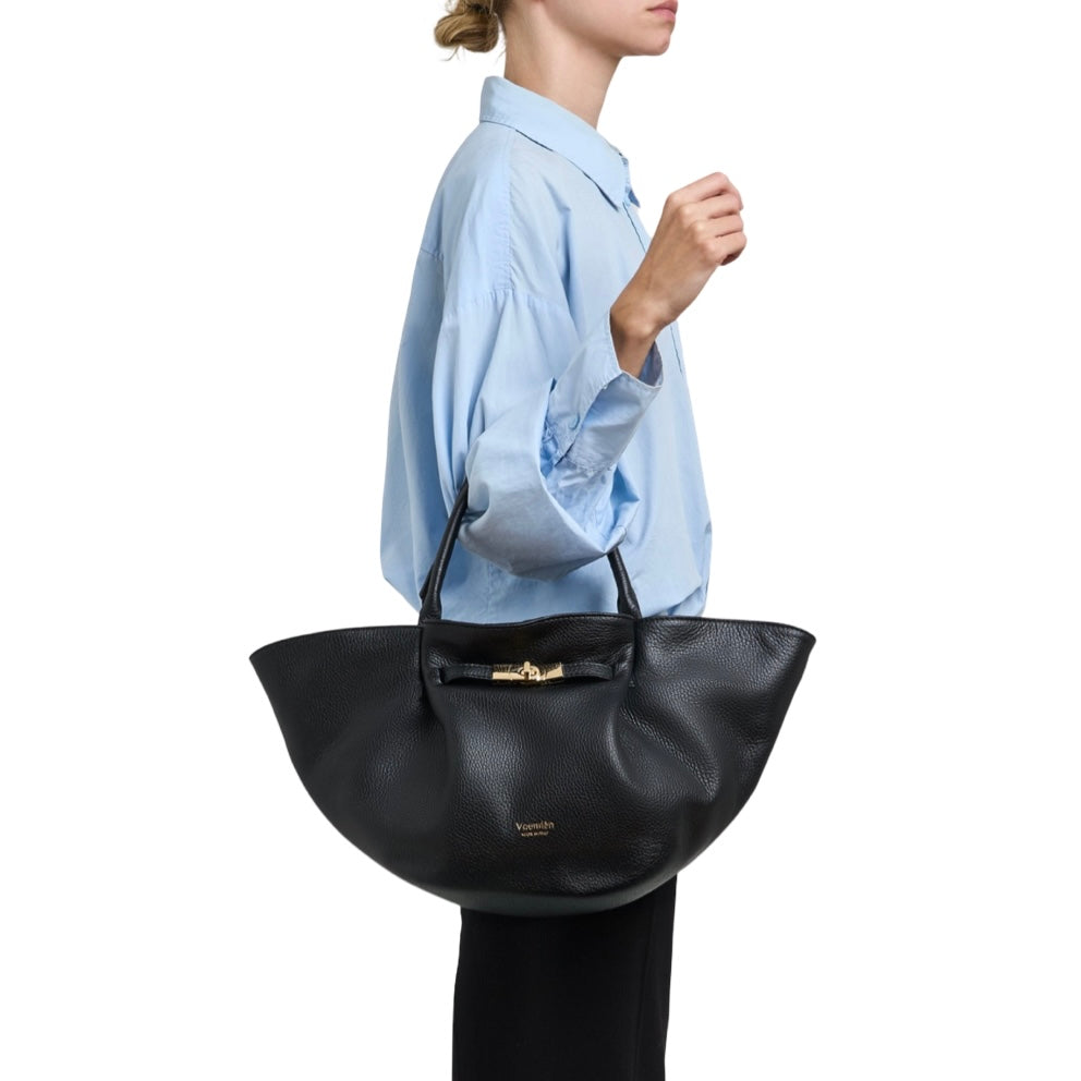 Handtasche Charlène Leder schwarz