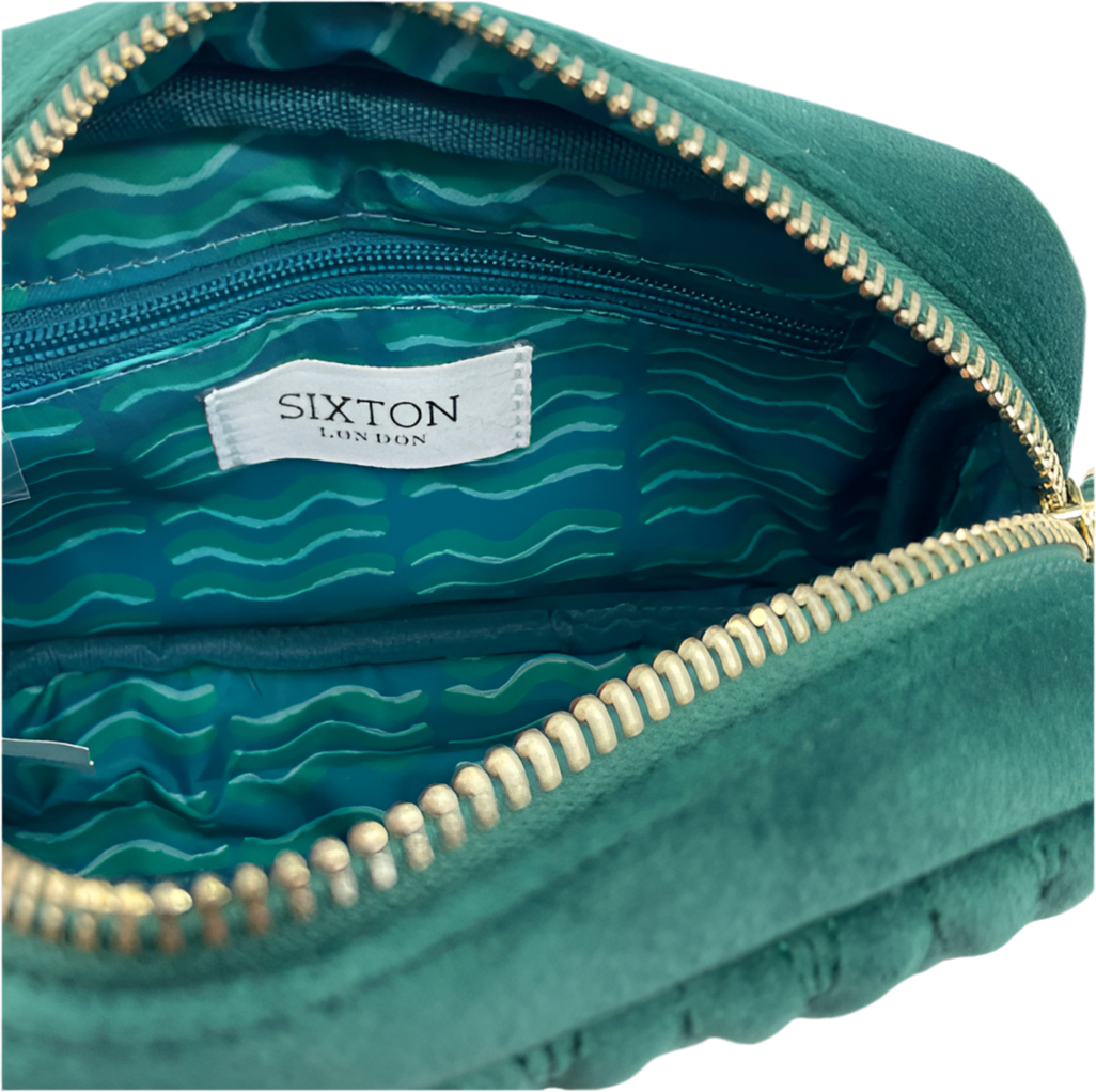 Tasche Samt, petrolblau