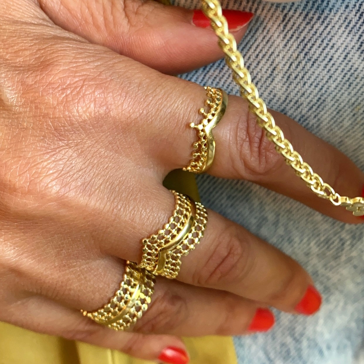Ring Etrusca Wave schmal