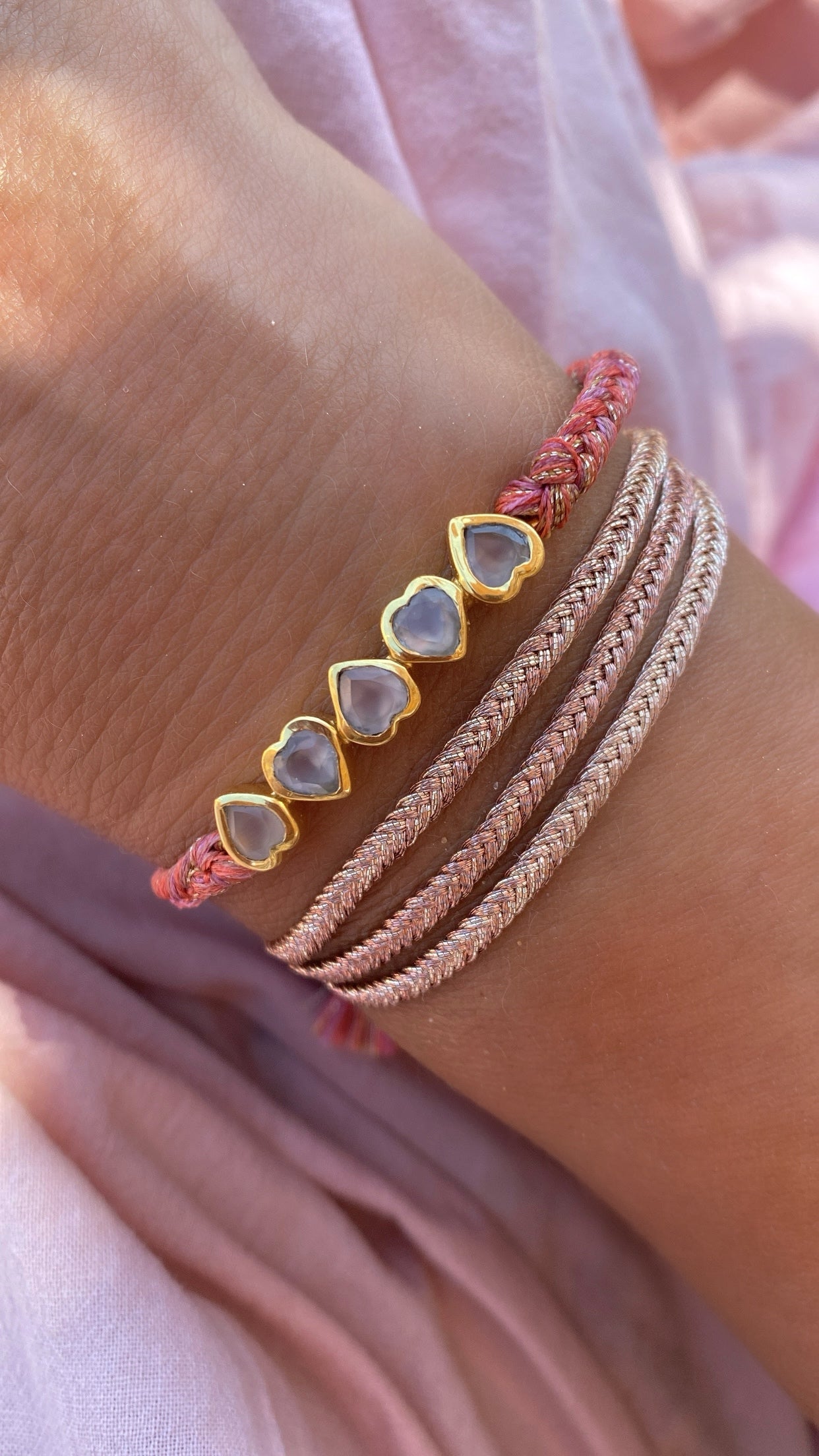 Armband pink Hearts