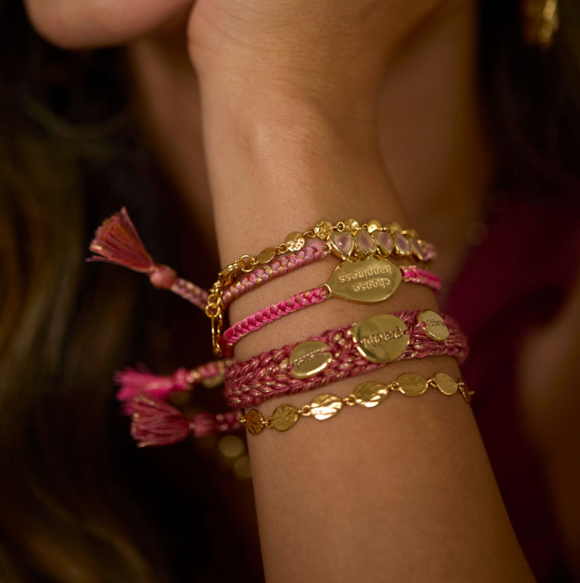 Armband Choose Happiness, violett/gold