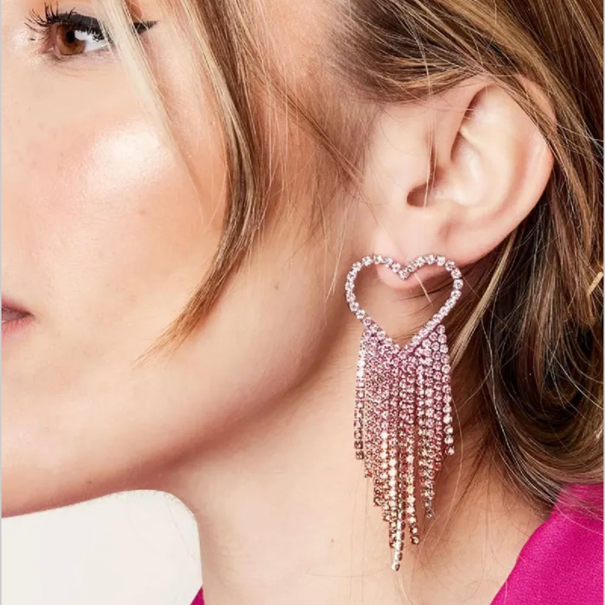 Ohrringe Zirkonia Pink