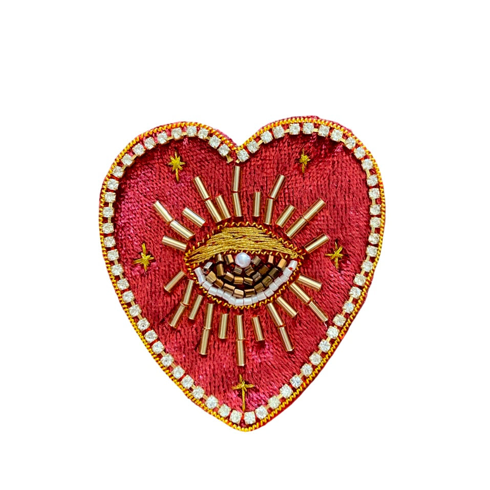 Brosche Herz mit Auge