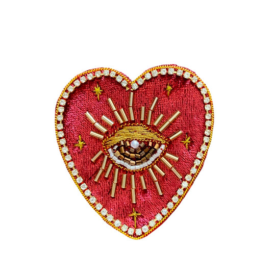 Brosche Herz mit Auge