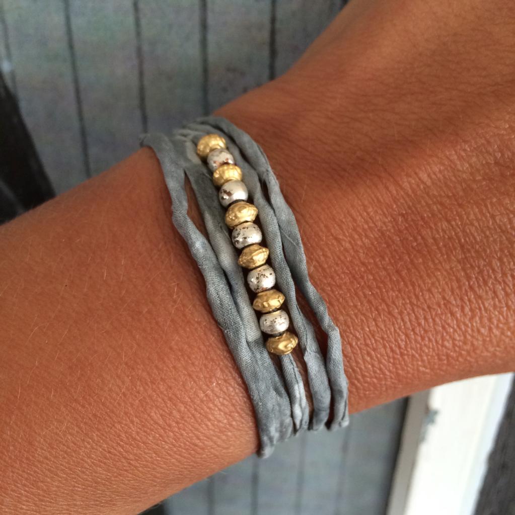 Seidenband Gold&Silver