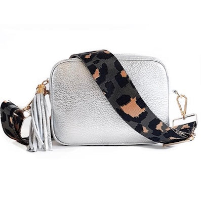 Schultergurt Leoprint grau