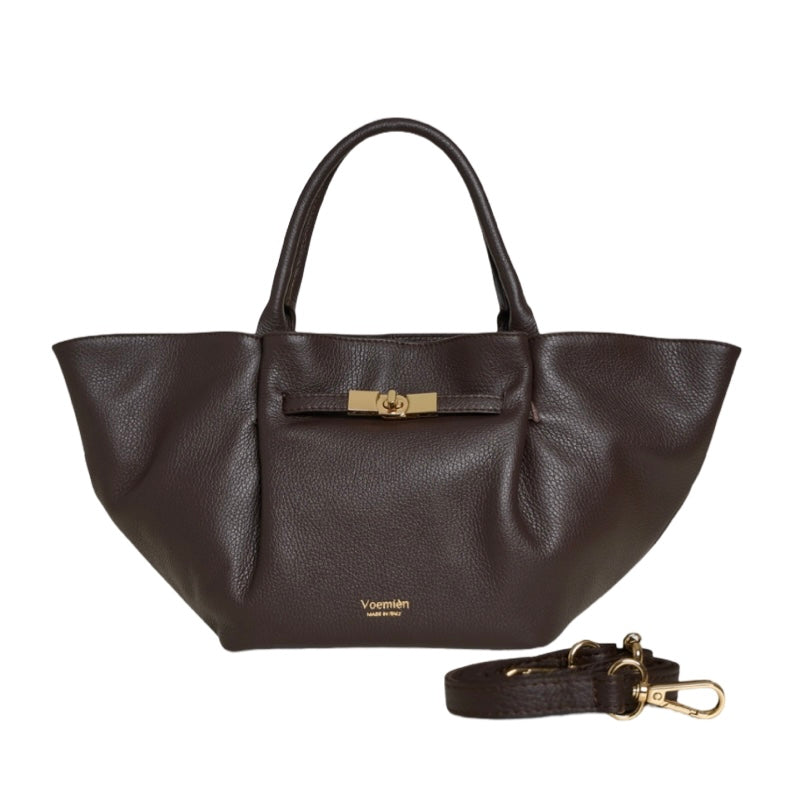 Handtasche Charlène Leder dunkelbraun