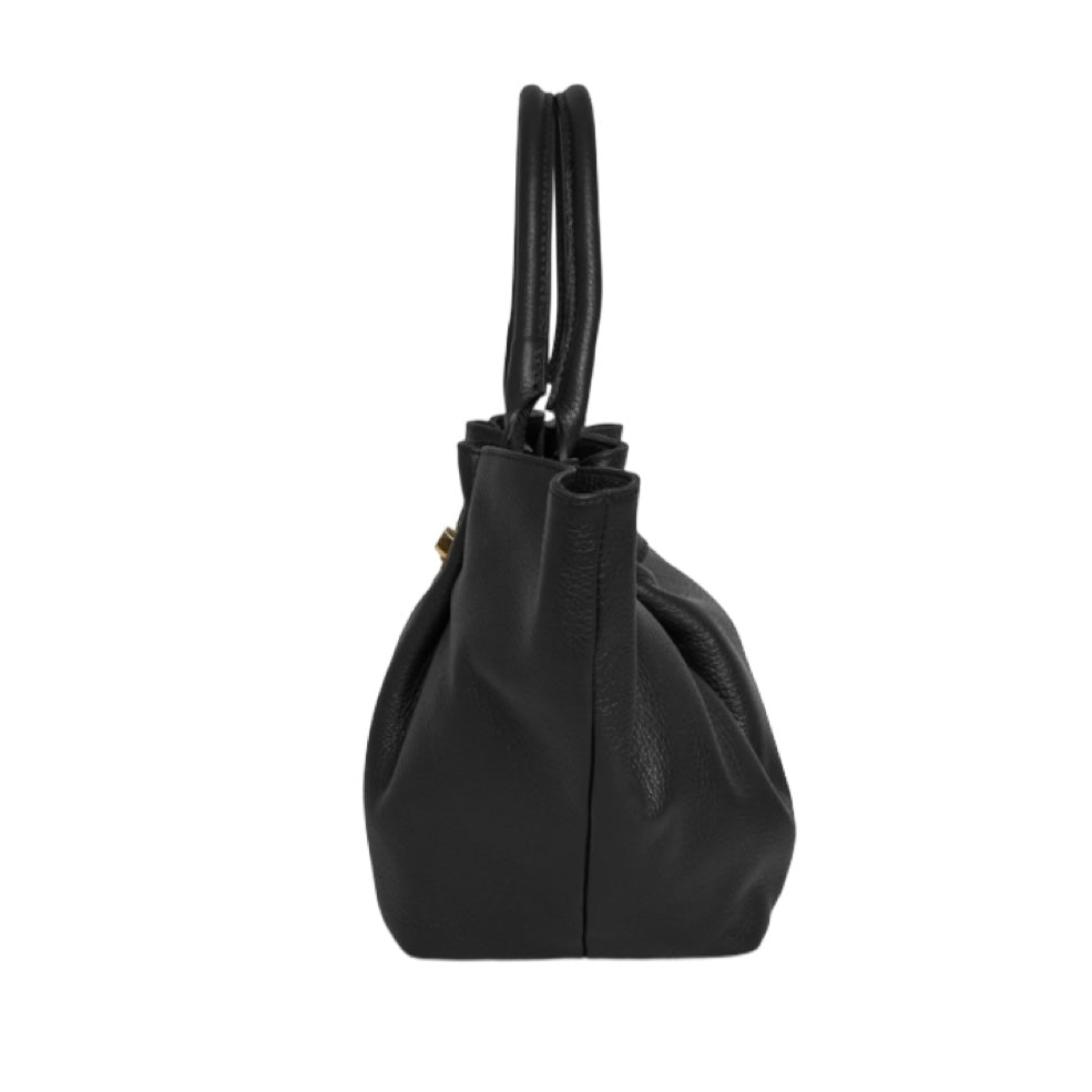 Handtasche Charlène Leder schwarz