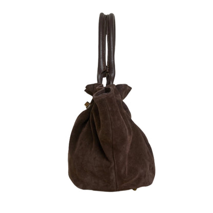 Handtasche Charlène Wildleder dunkelbraun