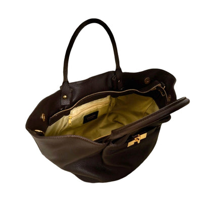 Handtasche Charlène Leder dunkelbraun