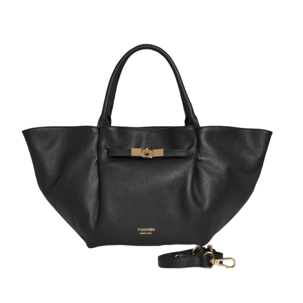 Handtasche Charlène Leder schwarz