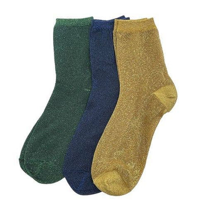 Socken-Trio grün-gold-blau