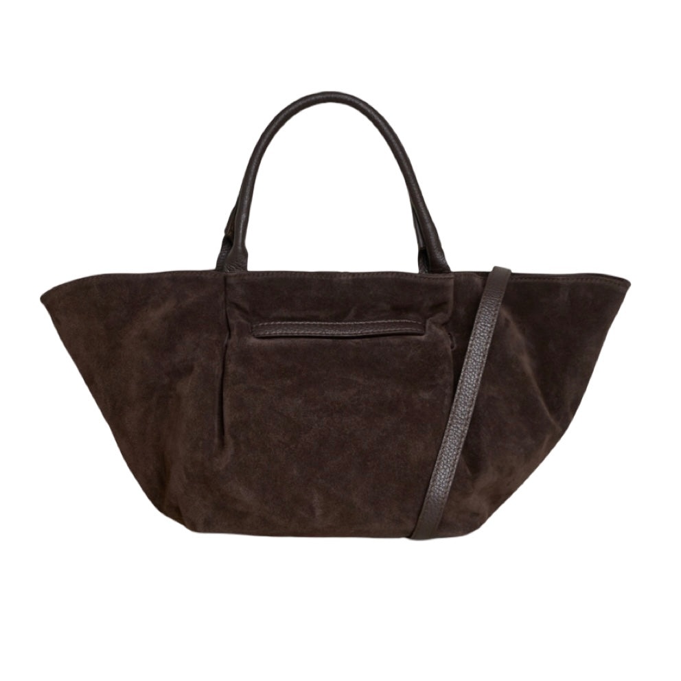 Handtasche Charlène Wildleder dunkelbraun