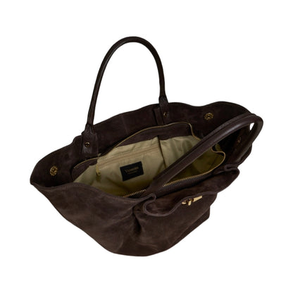 Handtasche Charlène Wildleder dunkelbraun