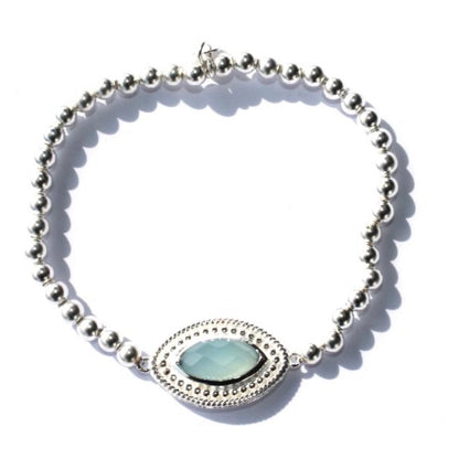 Armband Achat Aqua