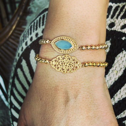 Armband Achat Aqua