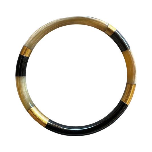 Armreif Horn beige-schwarz