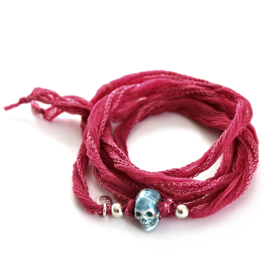 Seidenarmband Skull