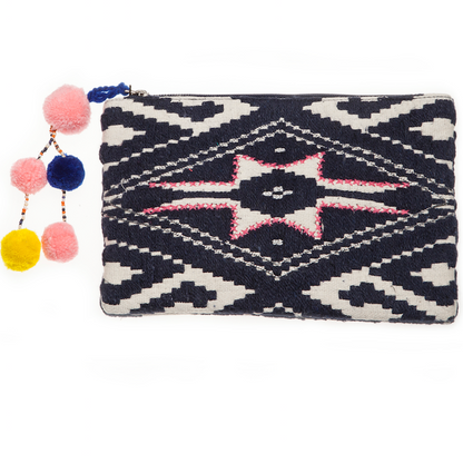 Clutch Boho blau