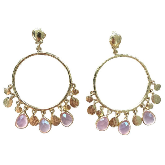 Creolen Palm Beach Rosenquarz