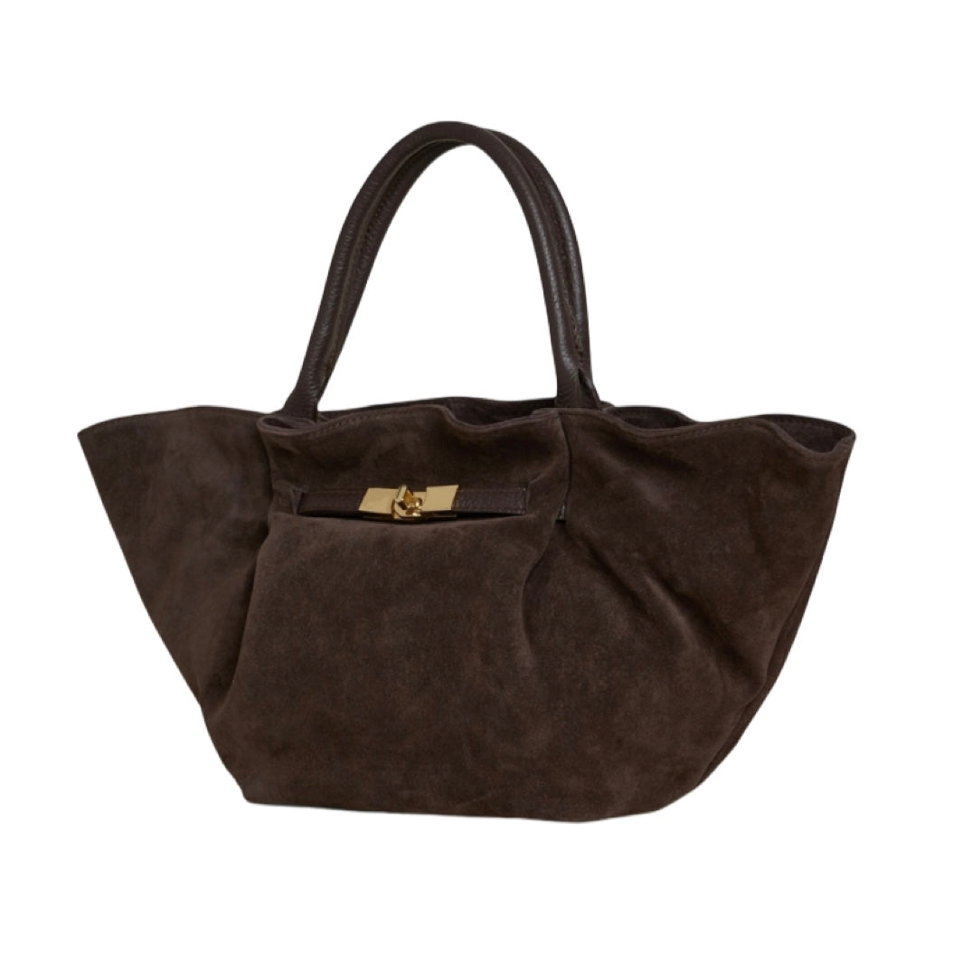 Handtasche Charlène Wildleder dunkelbraun