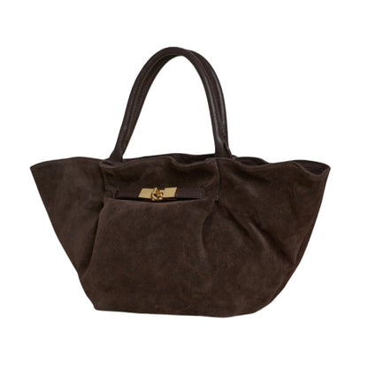 Handtasche Charlène Wildleder dunkelbraun