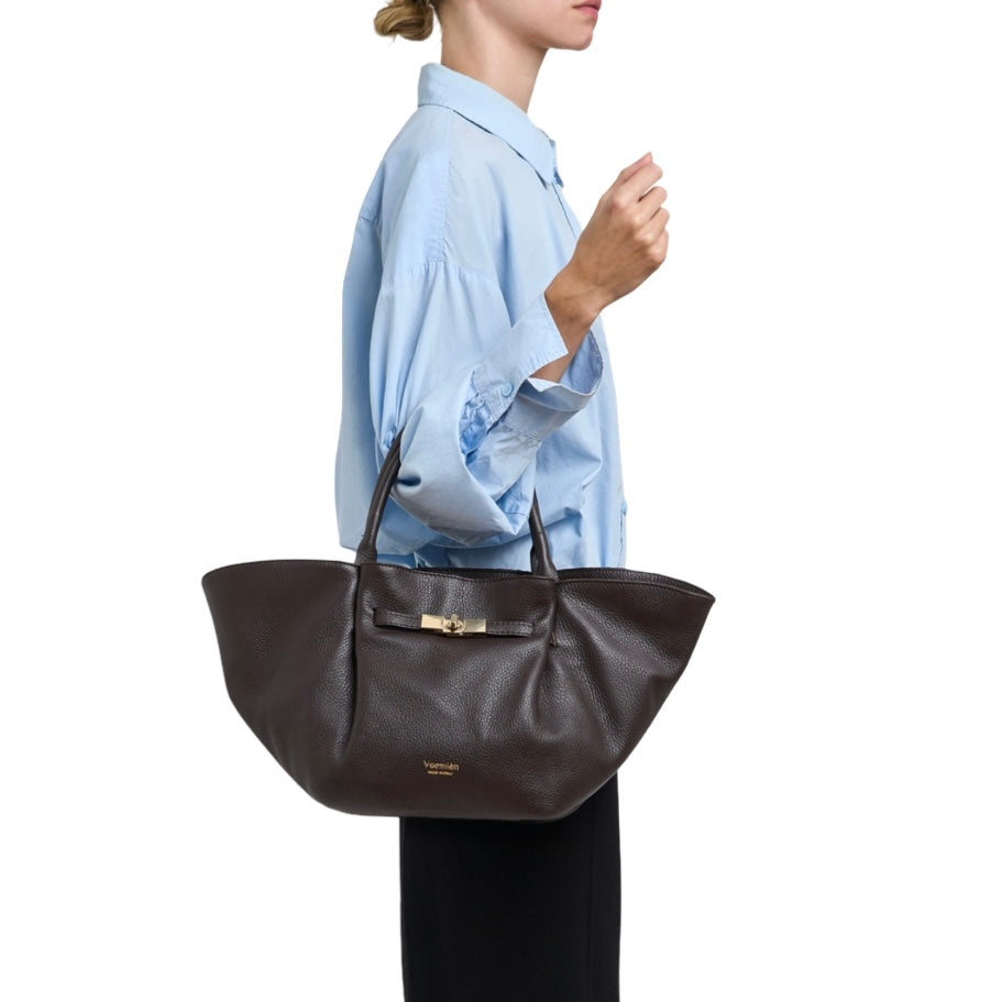 Handtasche Charlène Leder dunkelbraun