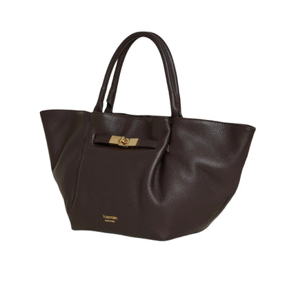 Handtasche Charlène Leder dunkelbraun