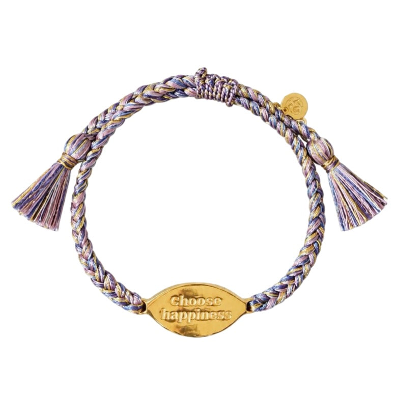 Armband Choose Happiness, violett/gold