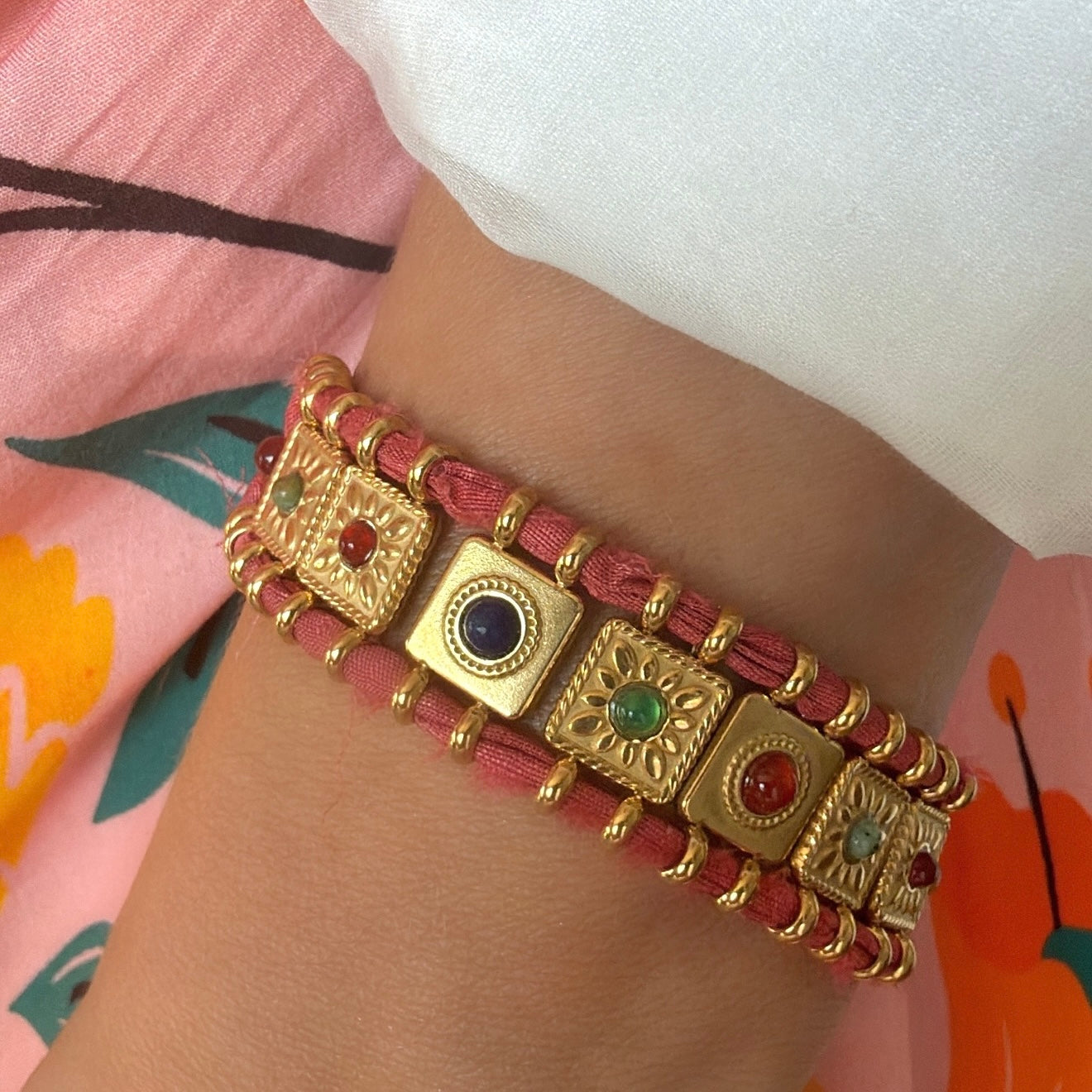 Armband Bohemian rosa