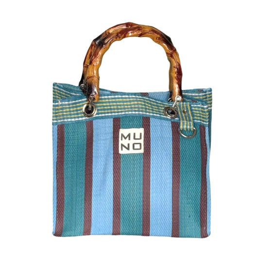 Minitasche mit Bambusgriff Sea Breeze