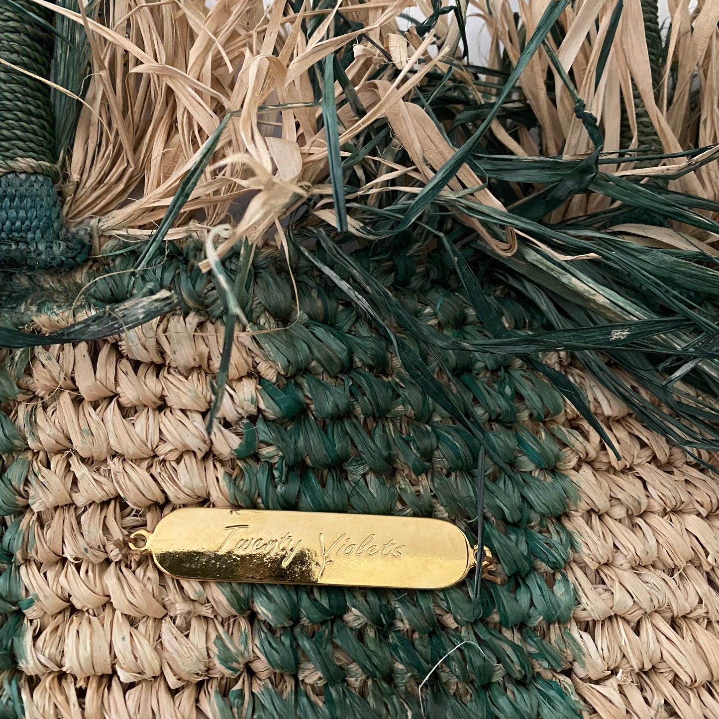 Basttasche Green Stripes